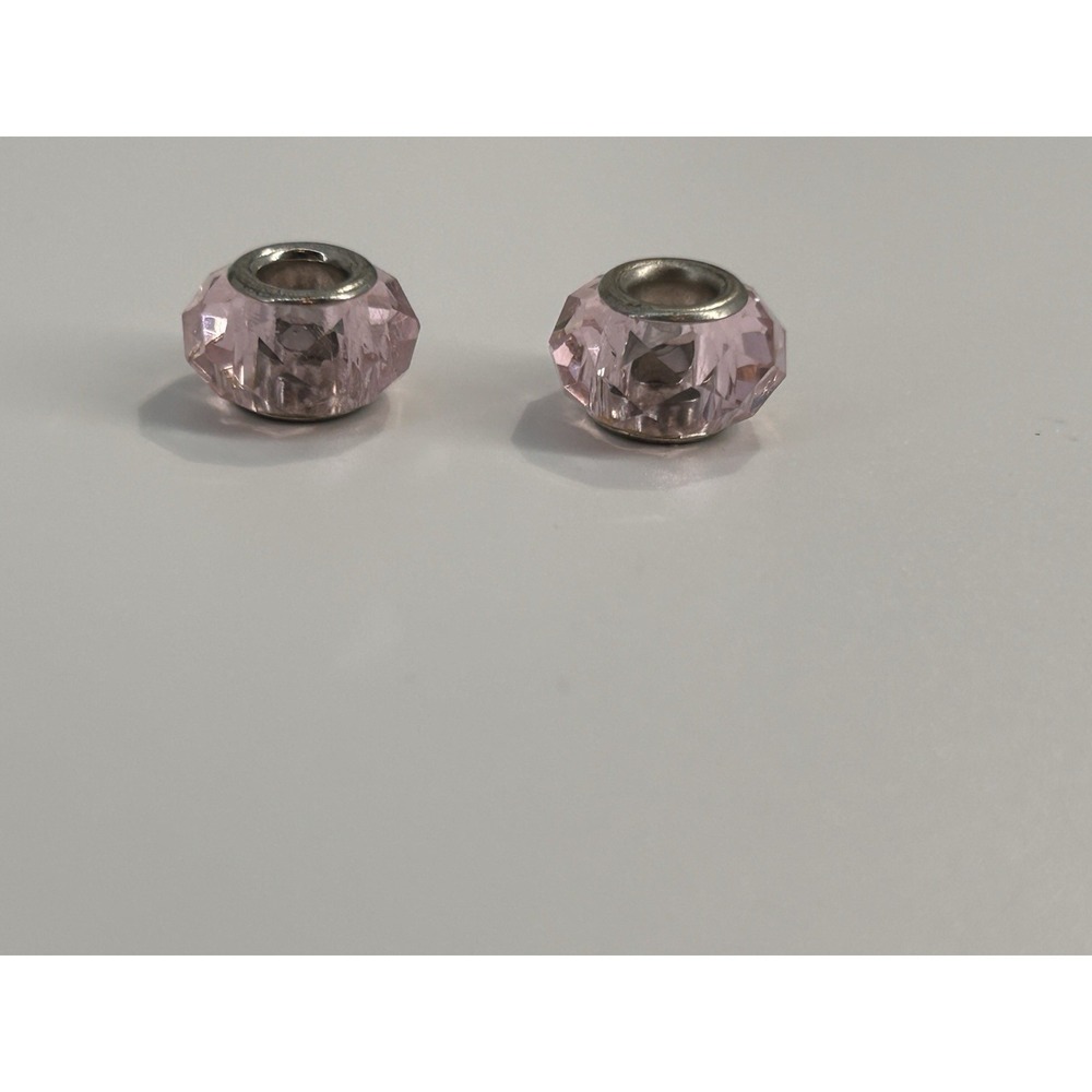 Vintage Sterling Silver Retro Slide Glass Bubble‎ Bead Charms